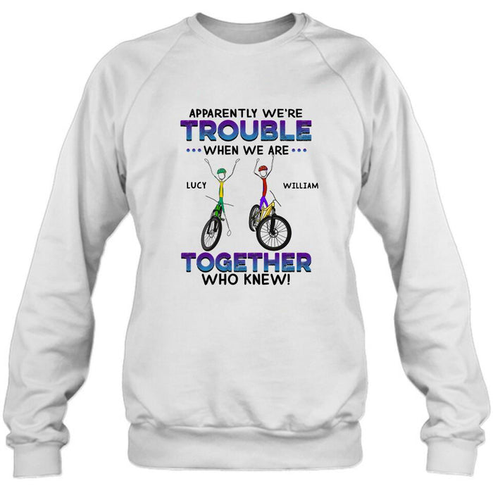 Custom Personalized Cycling Friend Shirt/ Pullover Hoodie - Gift Idea For Friends/ Cycling Lover - We're More Than Just Cycling Friends