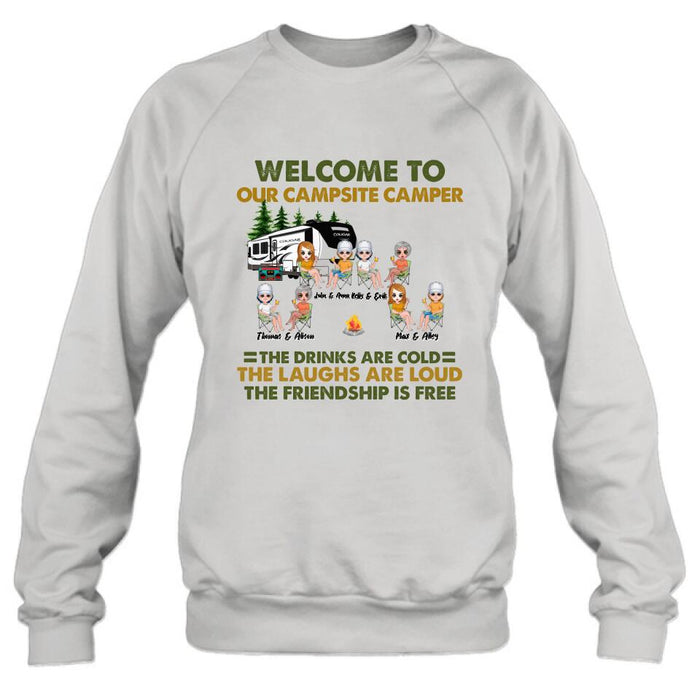 Custom Personalized Camping Friends Shirt - Upto 8 People - Best Gift For Camping Lovers - Life Is Better When You're Camping With Friends