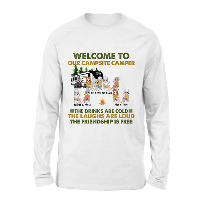 Custom Personalized Camping Friends Shirt - Upto 8 People - Best Gift For Camping Lovers - Life Is Better When You're Camping With Friends