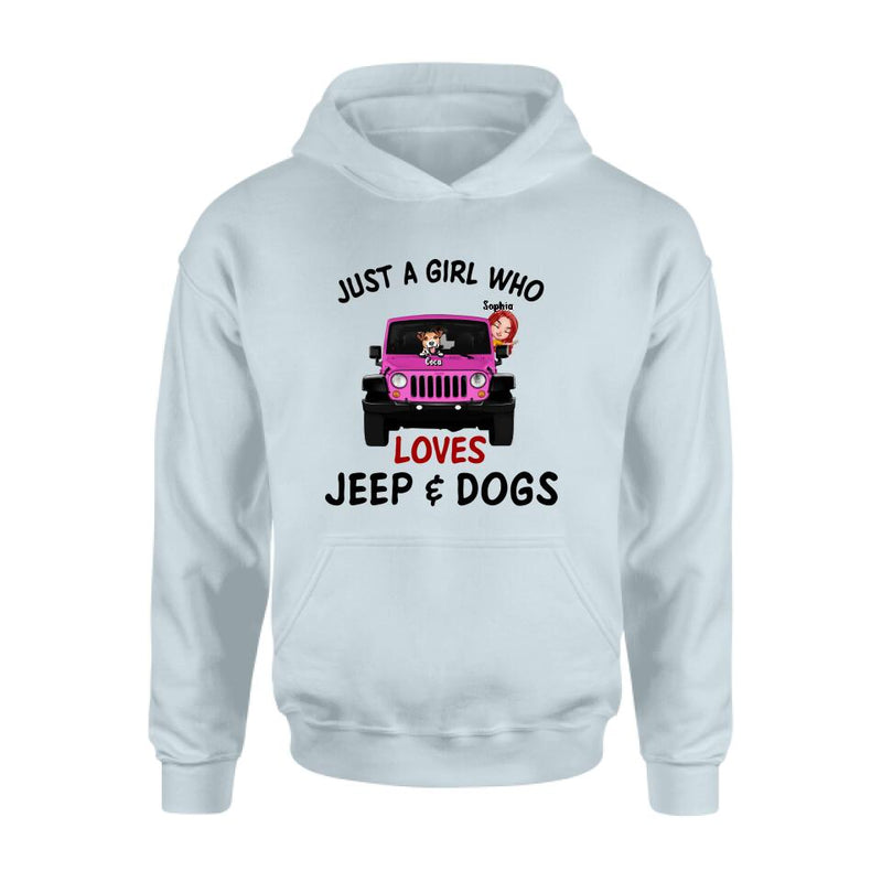 Personalized Dog Mom & Off-road T-shirt - Up to 5 Dogs - Mother's Day Best Gift For Dog Lovers - Just A Girl