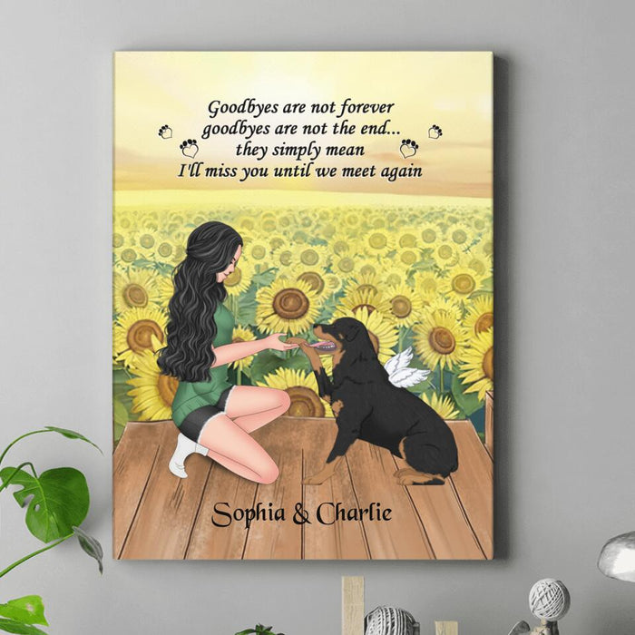 Custom Personalized Dog Mom Canvas - Memorial Gift For Dog Mom/ Dog Lover - I'll Miss You Until We Meet Again