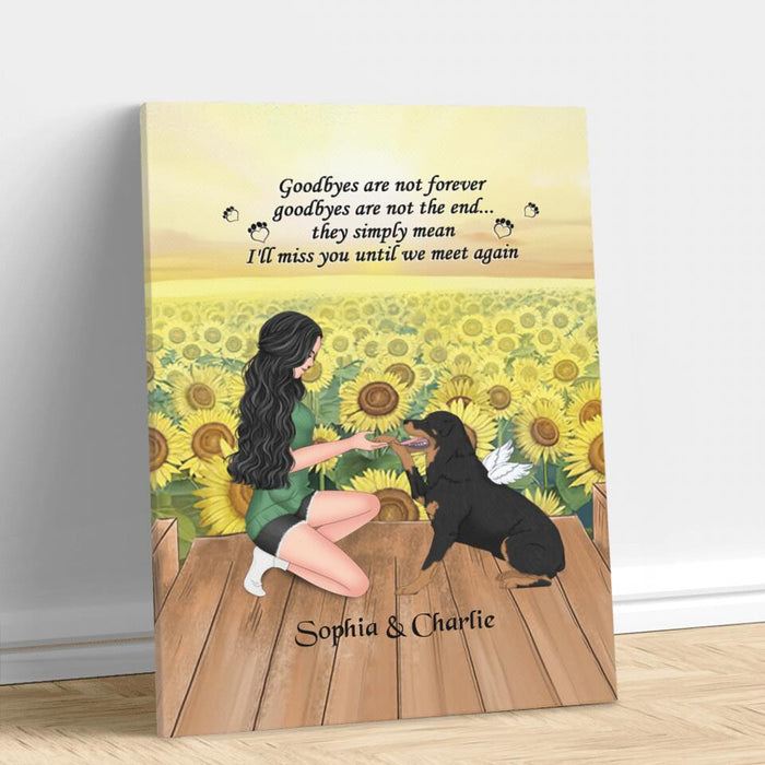 Custom Personalized Dog Mom Canvas - Memorial Gift For Dog Mom/ Dog Lover - I'll Miss You Until We Meet Again