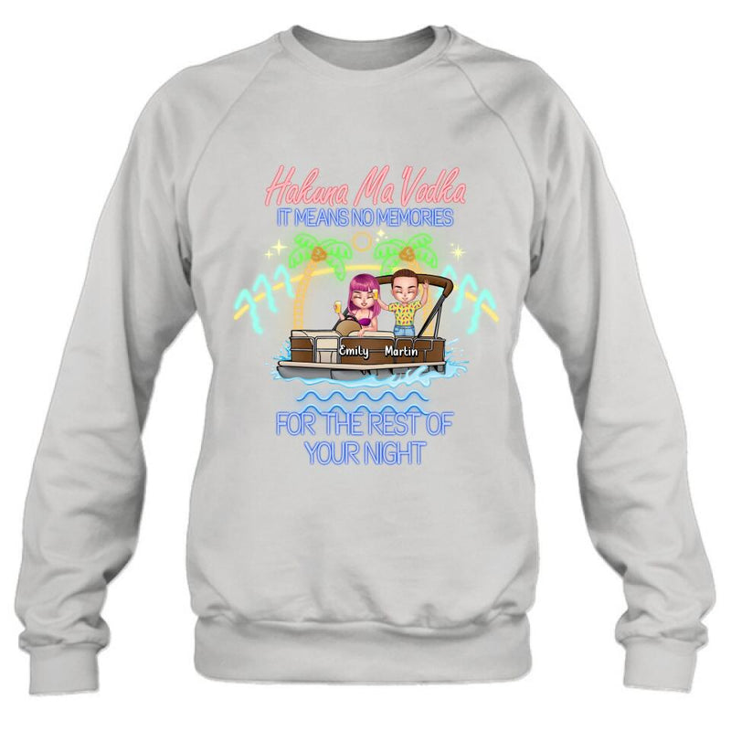 Personalized Pontoon Friends Shirt/Pullover Hoodie - Up to 4 People - Gift Idea For Friends - There Are Two Absolutes In Life Pontoon Friends And Alcohol