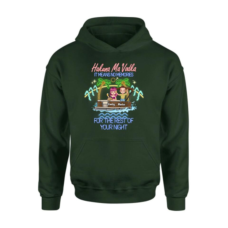 Personalized Pontoon Friends Shirt/Pullover Hoodie - Up to 4 People - Gift Idea For Friends - There Are Two Absolutes In Life Pontoon Friends And Alcohol