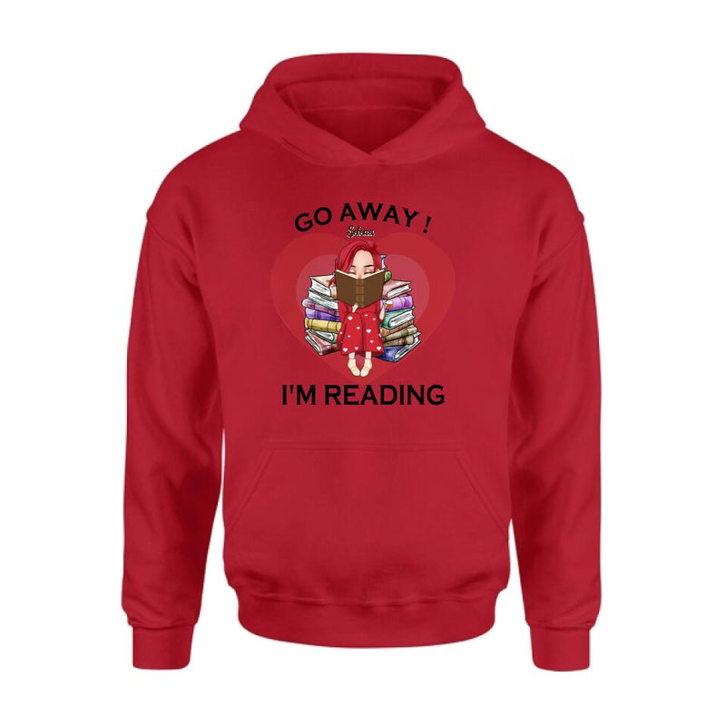 Custom Personalized Reading Girl Shirt/ Pullover Hoodie - Gift Idea For Books Lover - Go Away I'm Reading