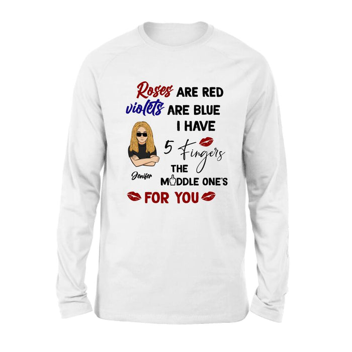 Custom Personalized Unisex T-shirt/ Sweatshirt/ Long Sleeve/ Hoodie - Gift Idea For Birthday - Roses Are Red, Violets Are Blue