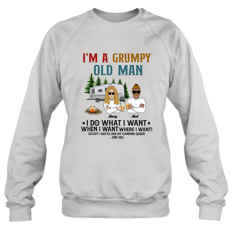 Personalized Grumpy Old Man Camping Shirt/ Pullover Hoodie - Gift Idea For Camping Lover - I'm A Grumpy Old Man