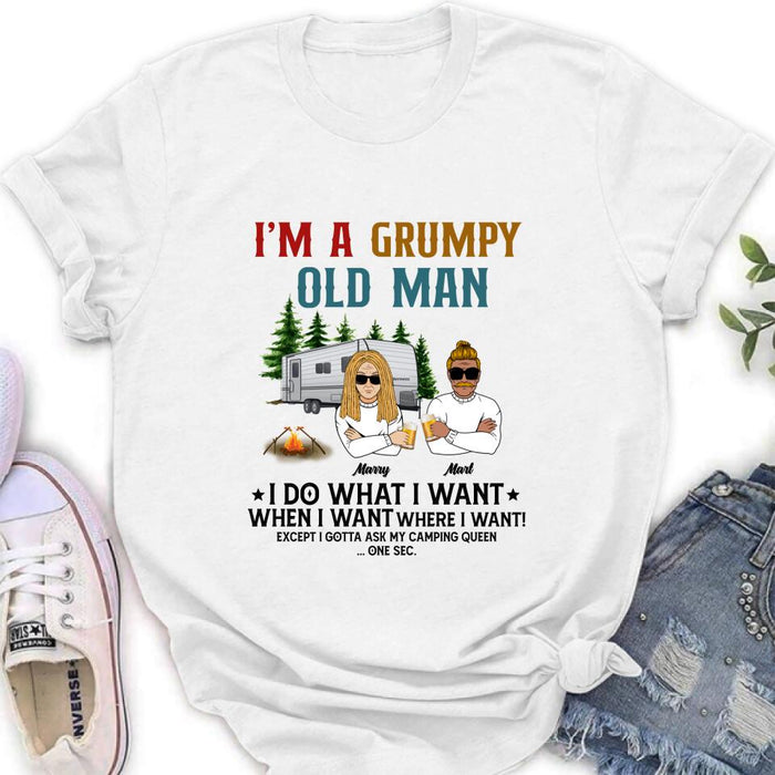 Personalized Grumpy Old Man Camping Shirt/ Pullover Hoodie - Gift Idea For Camping Lover - I'm A Grumpy Old Man