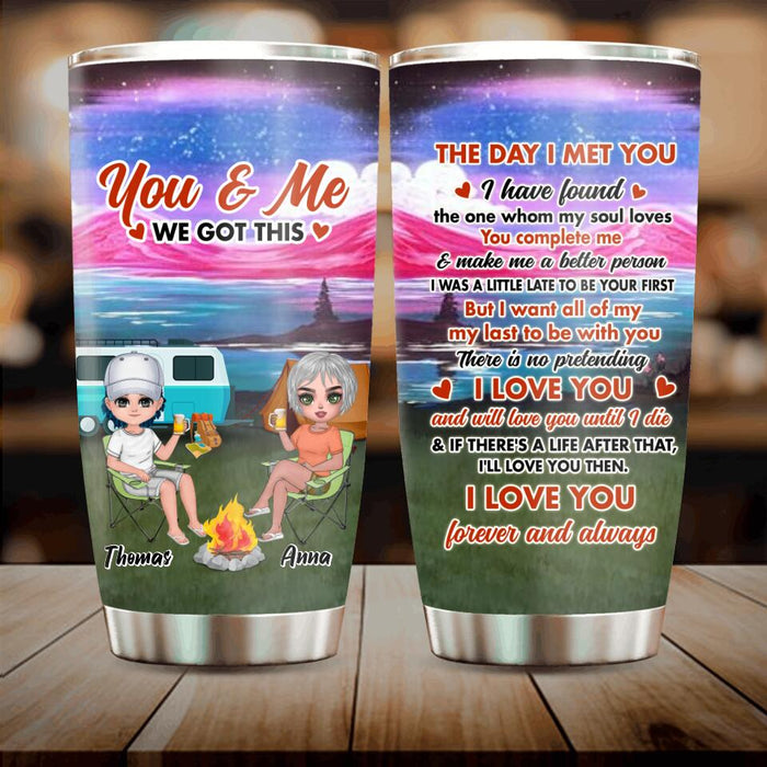 Custom Personalized Couple Camping Tumbler - Gift Idea For Couple/ Camping Lover - I Love You Forever And Always