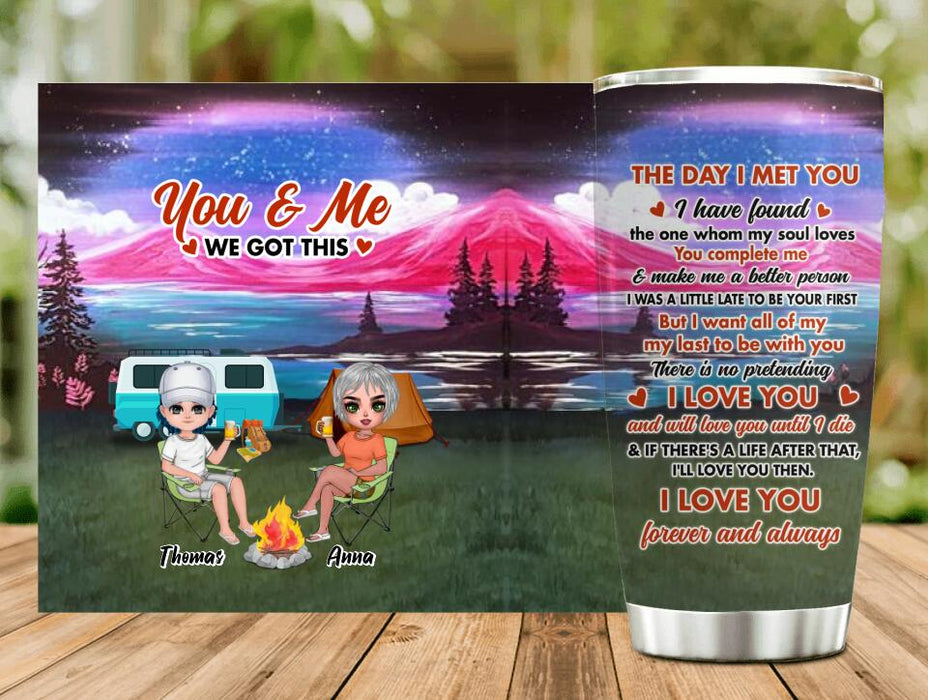 Custom Personalized Couple Camping Tumbler - Gift Idea For Couple/ Camping Lover - I Love You Forever And Always