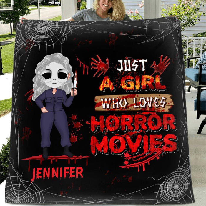 Custom Personalized Watch Enough Murder Shows Fleece/ Quilt Blanket - Gift For Girls - Just A Girl Who Loves Horror Movies