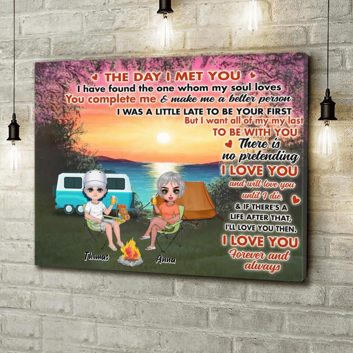 Custom Personalized Couple Camping Canvas - Gift Idea For Couple/ Camping Lover - I Love You Forever And Always