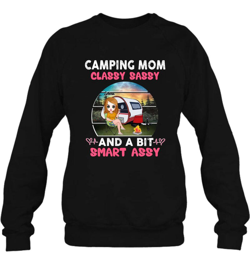 Personalized Camping Mom Shirt/Pullover Hoodie - Gift Idea For Camping Lover/Mother's Day - Camping Mom Classy Sassy And A Bit Smart Assy