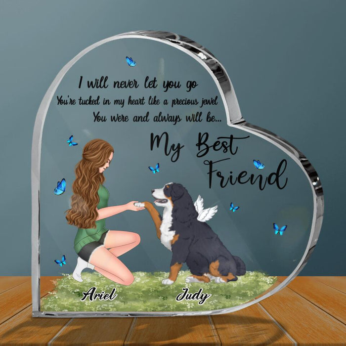 Personalized Girl And Dog Acrylic Plaque - Gift Idea For Dog Lovers - I Will Never Let You Go