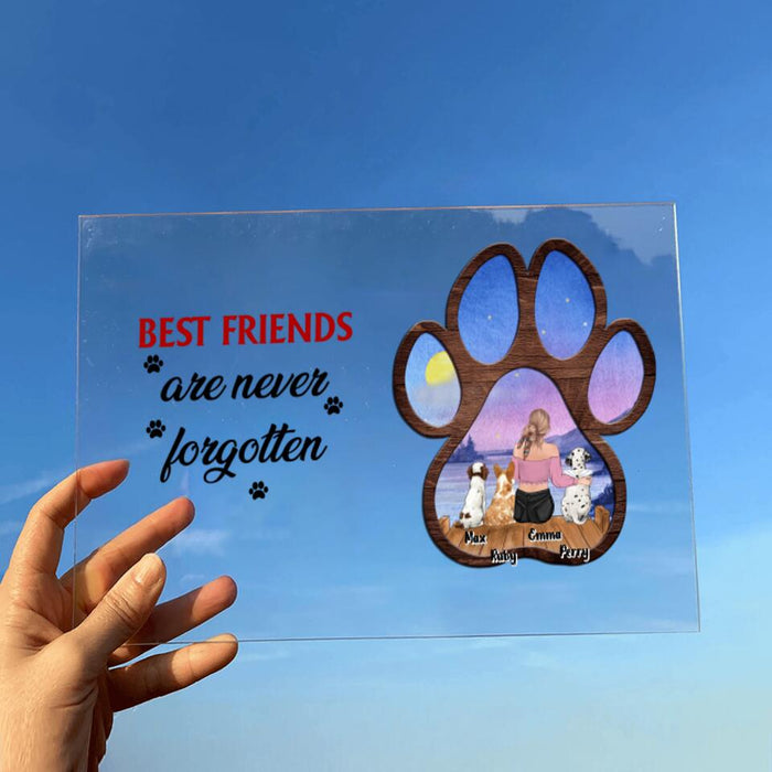 Custom Personalized Pet Mom/Dad Horizontal Acrylic Plaque - Gift Idea For Pet Owner - Best Friends Are Never Forgotten