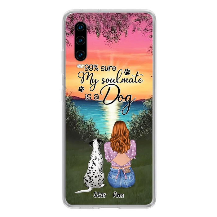 Custom Personalized Dog Mom Phone Case - Up to 4 Dogs - Gift Idea For Dog Lover - Just A Girl Who Loves Dogs - Case For Xiaomi, Oppo And Huawei