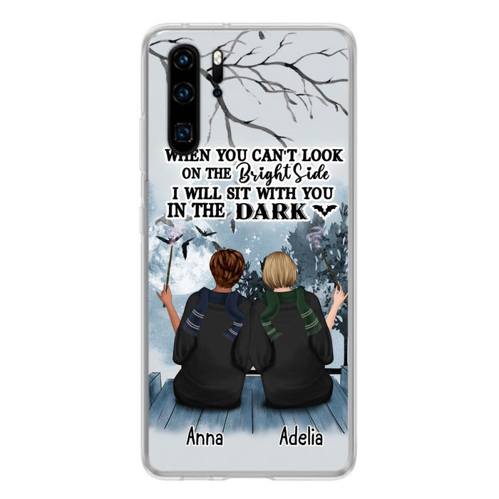 Custom Personalized Friends Witches Phone Case - Upto 4 Witches - Halloween Gift Idea For Friends/Sisters - When You Can't Look On The Bright Side I Will Sit With You In The Dark - Case for Xiaomi/Huawei/Oppo