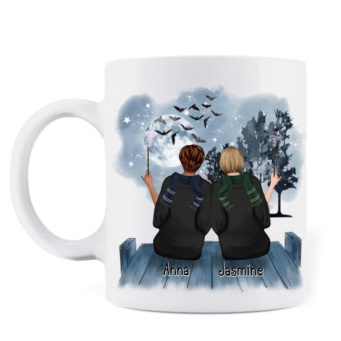 Custom Personalized Friends Witches Mug - Upto 4 Witches - Halloween Gift Idea For Friends/Sisters - When You Can't Look On The Bright Side I Will Sit With You In The Dark