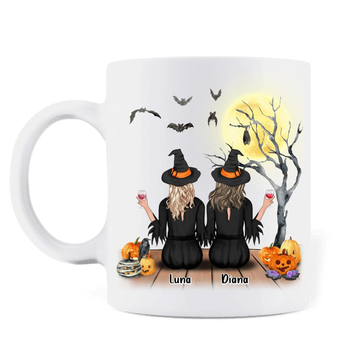 Custom Personalized Halloween Coffee Mug - Halloween Gift For Friends/ Besties - Up to 5 Girls - You Can't Sit With Us