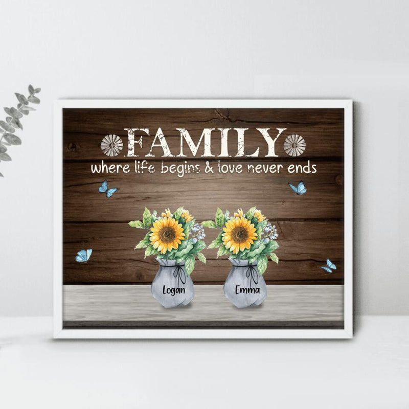 Personalized What We Love Most About Our Home Poster - Best Gift For Family Members - Family Where Life Begins And Love Never Ends
