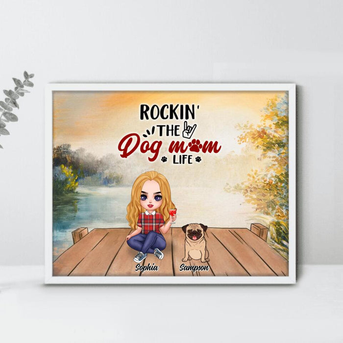 Custom Personalized Dog Mom Poster - Woman/Couple With Upto 4 Dogs - Gift Idea For Couple/ Dog Lovers - You Me And The Dogs