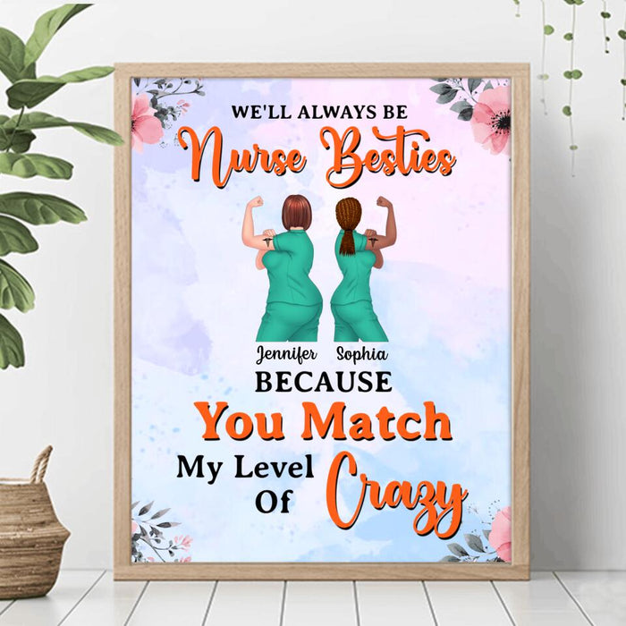 Custom Personalized Nurse Besties Poster - Up to 5 Nurses - Gift Idea For Coworkers, Friends, Nurses - We'll Always Be Nurse Besties