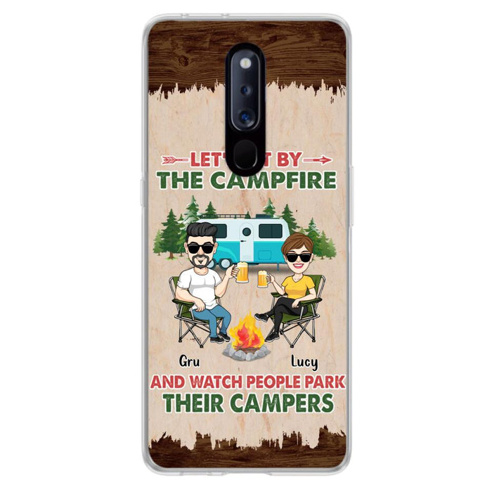 Custom Personalized Couple With Dogs Camping Phone Case - Couple With Up to 4 Dogs - Gift For Couple/ Camping/ Dog Lover - Let's Sit By The Campfire - Case For Xiaomi, Oppo And Huawei