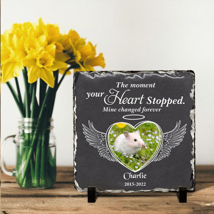 Custom Personalized Memorial Mouse Square Lithograph - Gift Idea For Mouse Lovers - The Moment Your Heart Stopped Mine Changed Forever