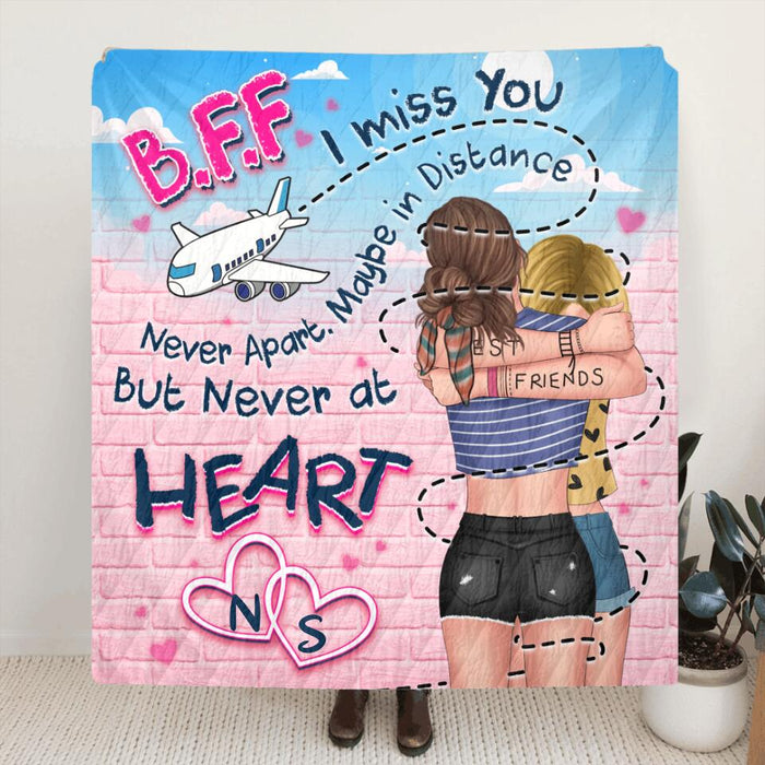 Custom Personalized Friends Single Layer Fleece/ Quilt - Gift Idea For Long Distance Best Friends - I Miss You