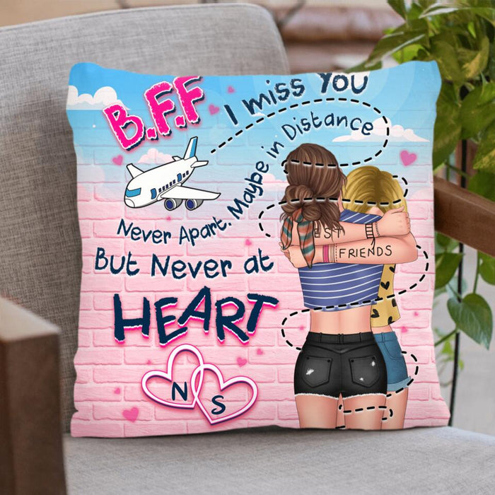 Custom Personalized Friend Pillow Cover - Gift Idea For Long Distance Best Friends - I Miss You