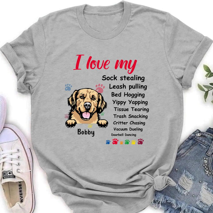 Personalized Front Dog Shirt/Hoodie - Up to 5 Dogs - Gift Idea For Dog Lover - I Love My Dog