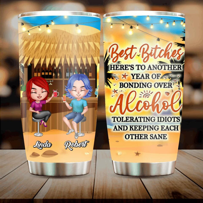 Custom Personalized Friends Tumbler - Upto 4 People - Gift Idea For Friends - Friends And Alcohol