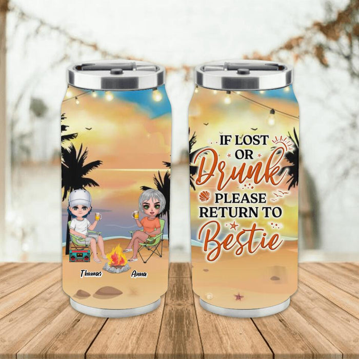 Custom Personalized Best Friends Soda Tumbler - Up to 4 People - If Lost or Drunk Please Return To Bestie