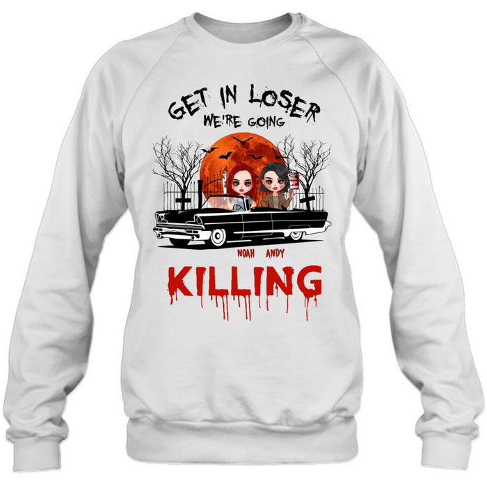 Custom Personalized Horror Friends Shirt - Halloween Gift Idea For Friends - Get In Loser We're Going Killing