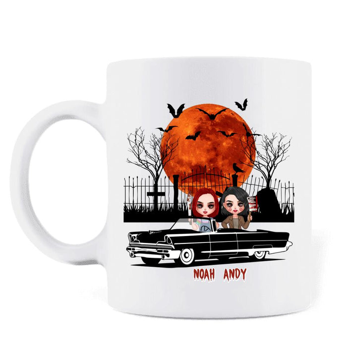 Custom Personalized Horror Friends Coffee Mug - Halloween Gift Idea For Friends - Bitches Be Trippin