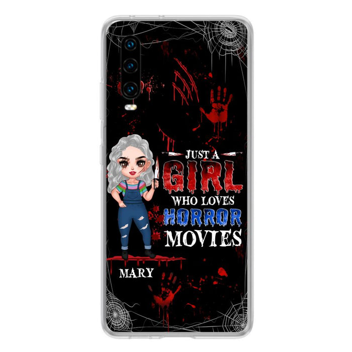 Custom Personalized Halloween Phone Case for Xiaomi/Huawei/Oppo - Gift Idea For Halloween - Just A Girl Who Loves Horror Movies