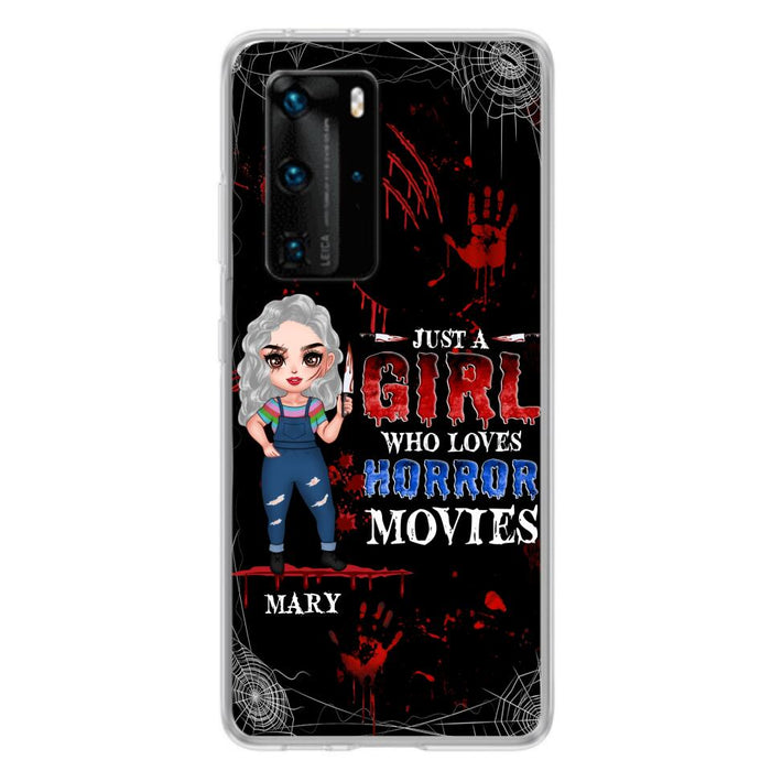 Custom Personalized Halloween Phone Case for Xiaomi/Huawei/Oppo - Gift Idea For Halloween - Just A Girl Who Loves Horror Movies