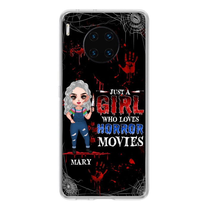 Custom Personalized Halloween Phone Case for Xiaomi/Huawei/Oppo - Gift Idea For Halloween - Just A Girl Who Loves Horror Movies