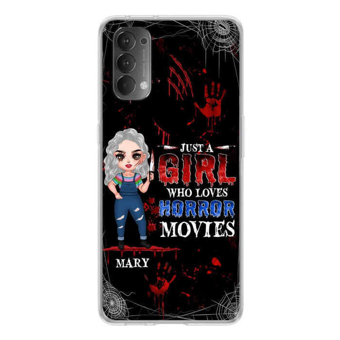 Custom Personalized Halloween Phone Case for Xiaomi/Huawei/Oppo - Gift Idea For Halloween - Just A Girl Who Loves Horror Movies