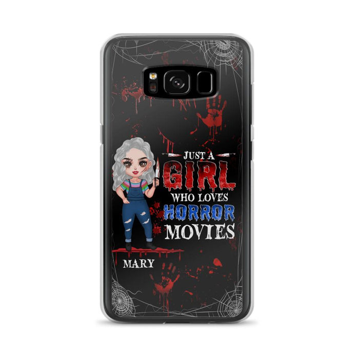 Custom Personalized Halloween Phone Case for iPhone and Samsung - Gift Idea For Halloween - Just A Girl Who Loves Horror Movies