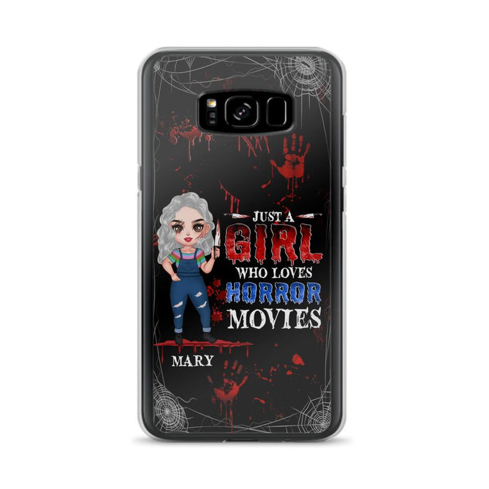 Custom Personalized Halloween Phone Case for iPhone and Samsung - Gift Idea For Halloween - Just A Girl Who Loves Horror Movies