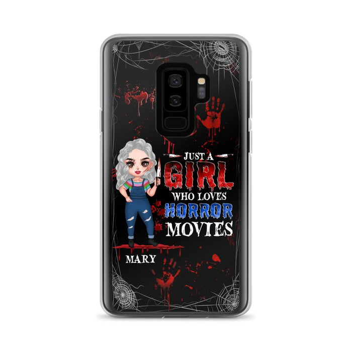 Custom Personalized Halloween Phone Case for iPhone and Samsung - Gift Idea For Halloween - Just A Girl Who Loves Horror Movies