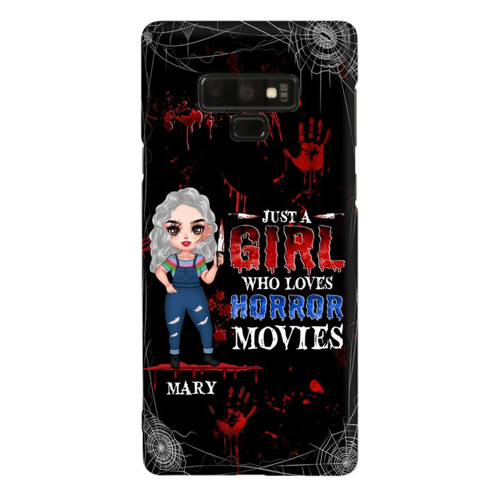 Custom Personalized Halloween Phone Case for iPhone and Samsung - Gift Idea For Halloween - Just A Girl Who Loves Horror Movies