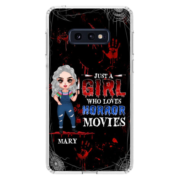 Custom Personalized Halloween Phone Case for iPhone and Samsung - Gift Idea For Halloween - Just A Girl Who Loves Horror Movies