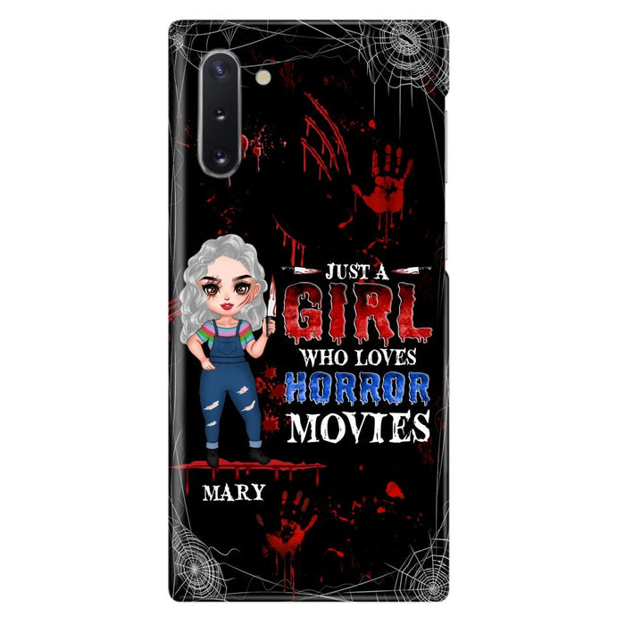 Custom Personalized Halloween Phone Case for iPhone and Samsung - Gift Idea For Halloween - Just A Girl Who Loves Horror Movies