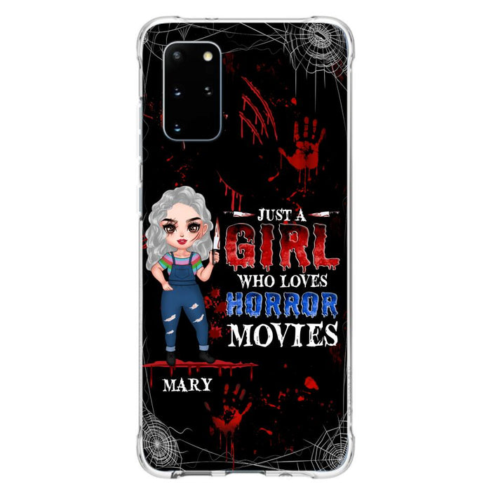 Custom Personalized Halloween Phone Case for iPhone and Samsung - Gift Idea For Halloween - Just A Girl Who Loves Horror Movies