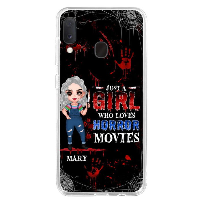 Custom Personalized Halloween Phone Case for iPhone and Samsung - Gift Idea For Halloween - Just A Girl Who Loves Horror Movies