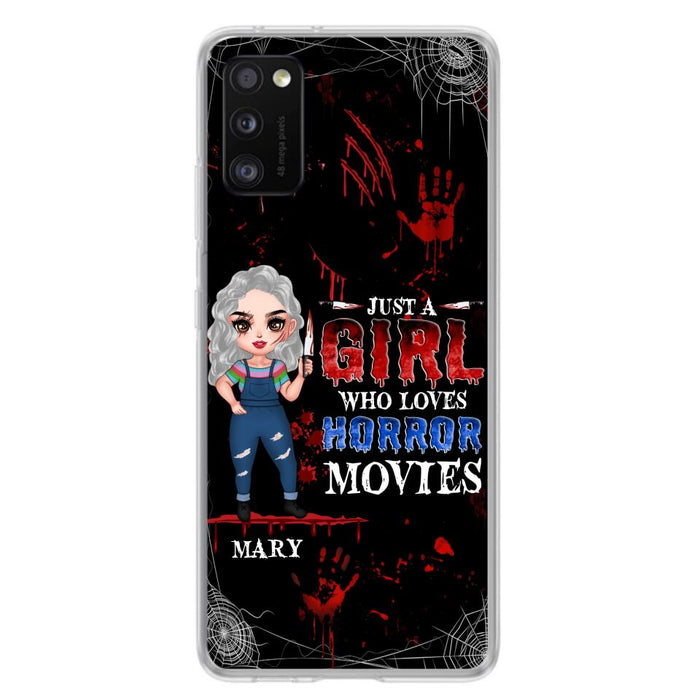 Custom Personalized Halloween Phone Case for iPhone and Samsung - Gift Idea For Halloween - Just A Girl Who Loves Horror Movies