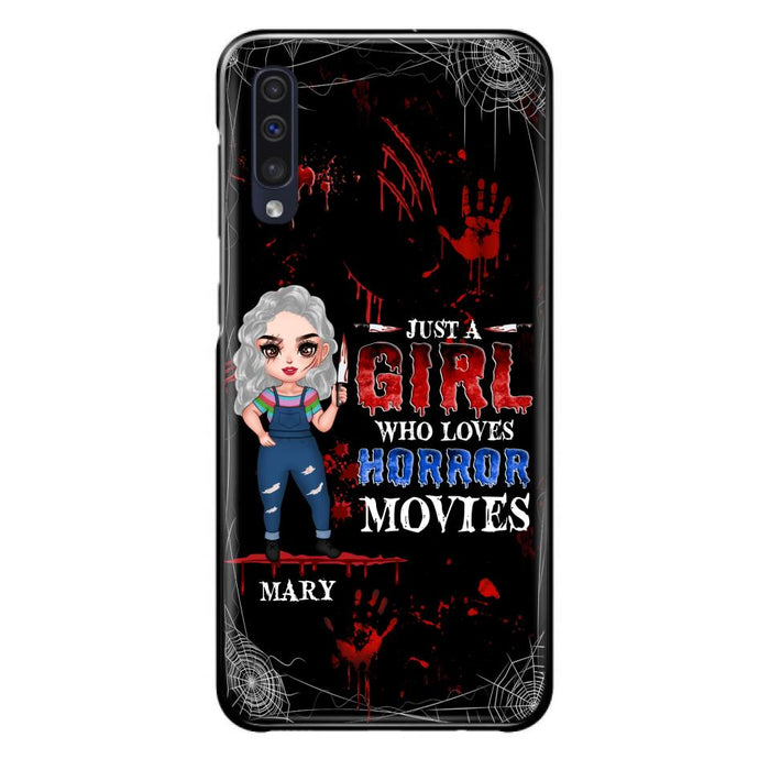 Custom Personalized Halloween Phone Case for iPhone and Samsung - Gift Idea For Halloween - Just A Girl Who Loves Horror Movies