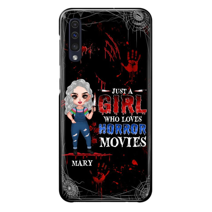 Custom Personalized Halloween Phone Case for iPhone and Samsung - Gift Idea For Halloween - Just A Girl Who Loves Horror Movies